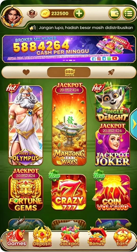 Tampilan utama aplikasi na777 APK Terbaru: Download Cepat dan Gratis yang intuitif dan efisien.